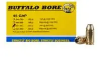 Buffalo Bore Ammunition 38C/20 Pistol 45 GAP 230 gr Jacketed Hollow Point (JHP) 20 Round Box