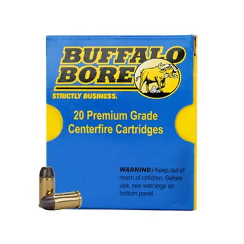 Buffalo Bore Ammunition 32A/20 Pistol 45 Auto Rim +P 255 gr Hard Cast Flat Nose (HCFN) 20 Round Box