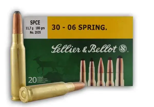 Sellier & Bellot SB3006E Rifle 30-06 Springfield 180 gr Soft Point Cut-Through Edge (SPCE) 20 Round Box