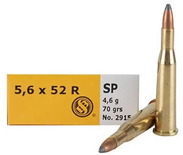 Sellier & Bellot SB5652RB Rifle 5.6mmx52R 70 gr Full Metal Jacket (FMJ) 20 Round Box
