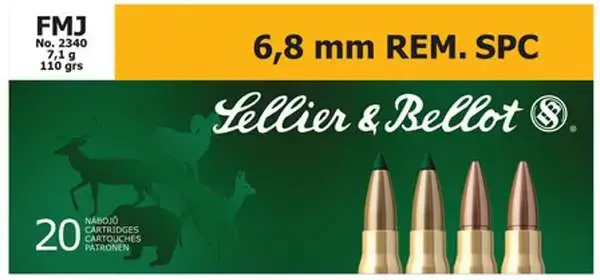 Sellier & Bellot SB68C Rifle 6.8 SPC 110 gr Full Metal Jacket (FMJ) 20 Round Box