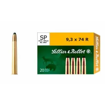 Sellier & Bellot SB9374RA Rifle 9.3mmx74R 285 gr Soft Point (SP) 20 Round Box