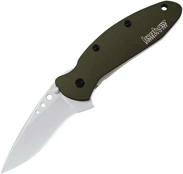 Kershaw 1620OL Scallion 2.40" Drop Point Plain Bead Blasted 420HC Steel Olive Drab Anodized Aluminum Handle Folding
