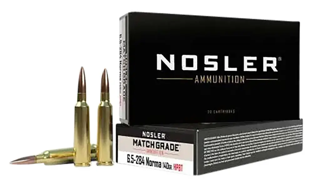 Nosler 44166 Match Grade 6.5x284 Norma 140 gr Hollow Point (HP) 20 Round Box