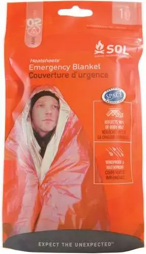 Adventure Medical Kits 01401222 SOL Emergency Blanket Orange w/Silver Lining