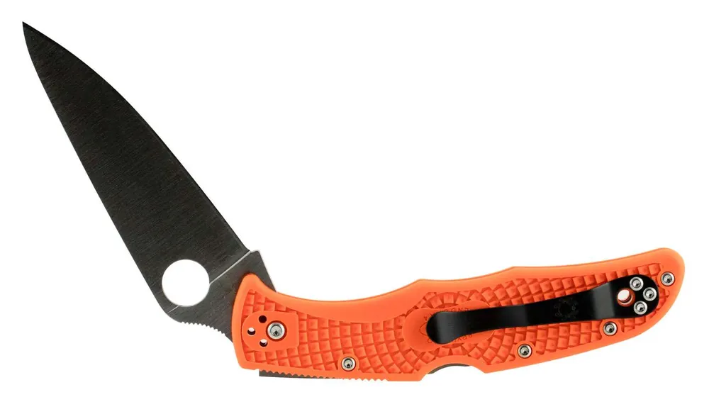 Spyderco C10FPOR Endura 4 Lightweight 3.94" VG-10 Stainless Steel Flat Ground FRN Orange Handle Folding