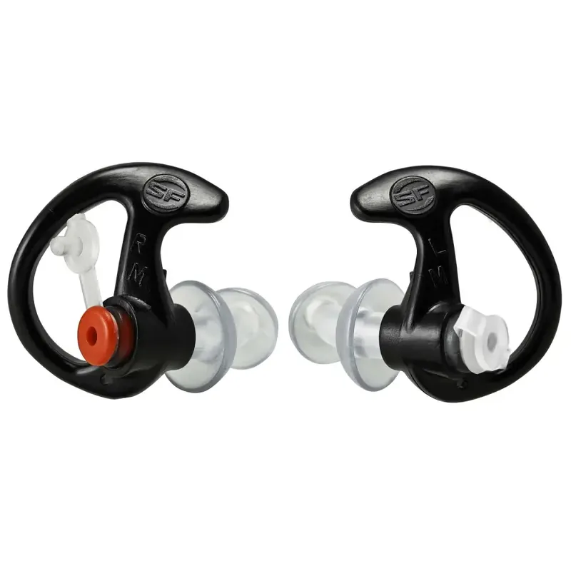 Surefire EP3BKSPR EP3 Sonic Defenders Polymer 24 dB Earbuds Clear Ear Buds w/Black Ear Piece Small