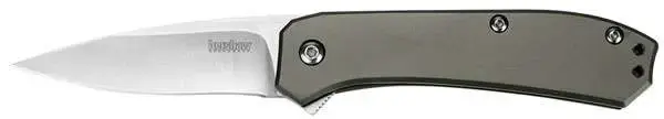 Kershaw 3870 Amplitude 2.50" Drop Point Plain Satin 8Cr13MoV SS TiCN Gray Stainless Steel Handle Folding