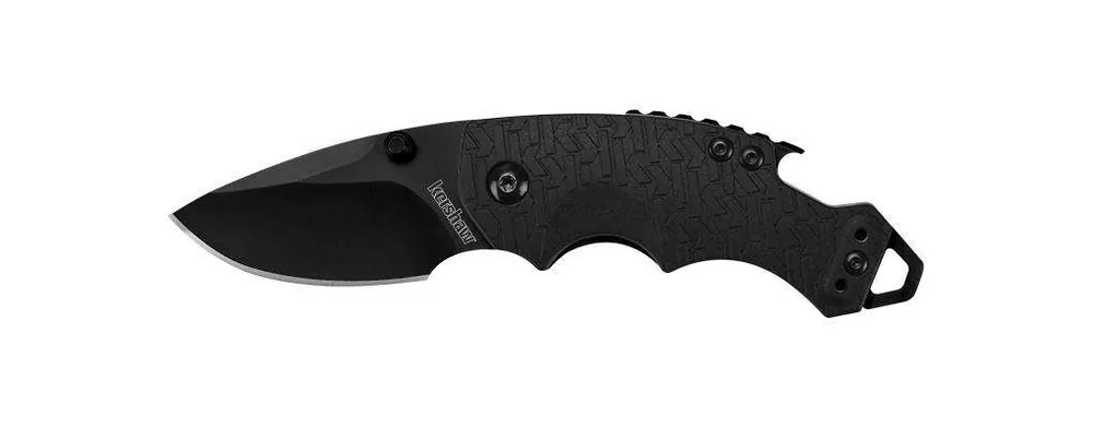 Kershaw 8700BLK Shuffle 2.40" Drop Point Plain Black Oxide 8Cr13MoV SS FRN Black K Texture Handle Folding