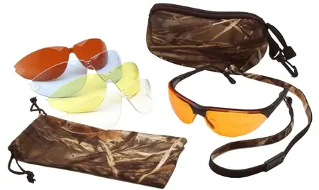 Pyramex DUCLAM1 Ducks Unlimited Shooting Kit Anti-Fog Clear, Amber, Sunblock Bronze, Orange, Vermillion Lens w/Matte Black Frame