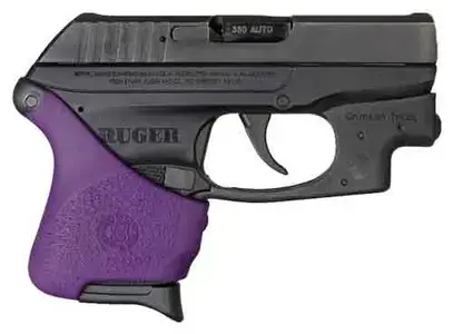 Hogue 18116 HandAll Hybrid Grip Sleeve Ruger LCP w/ Crimson Trace Textured Purple Rubber