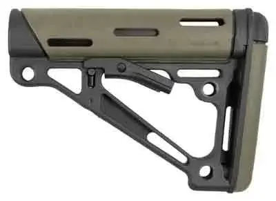 AR-15/M-16 OverMolded Collapsible Buttstock - Fits Commercial Buffer Tube - OD Green Rubber