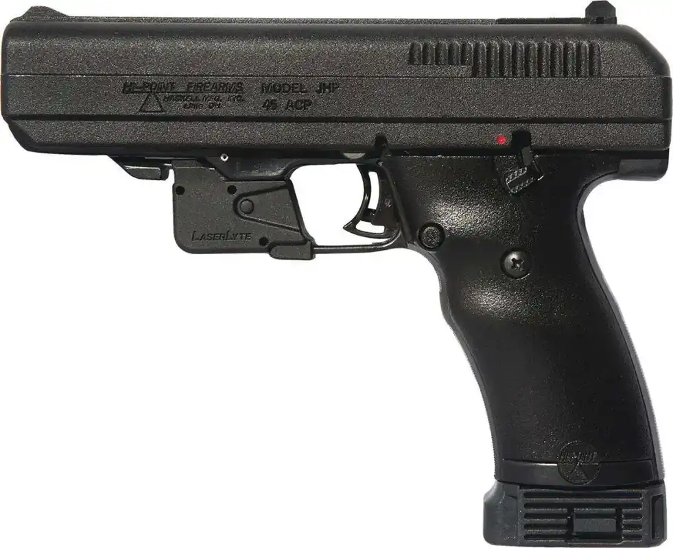 Hi-Point 45 ACP 4.50" 9+1 LaserLyte Black Polymer Grip
