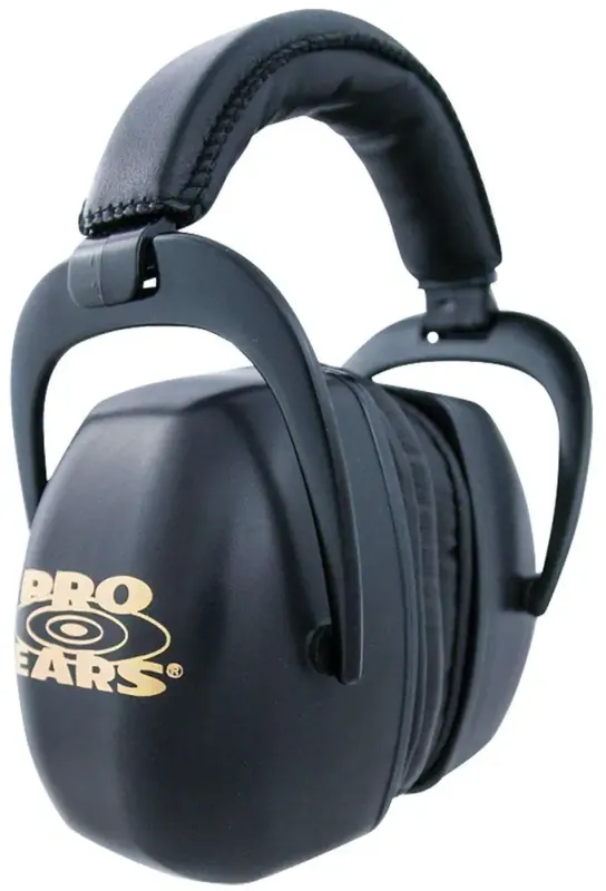 Cass Creek PEUPB Pro Ears Ultra Pro Black Polymer 30 dB Behind The Head Black Ear Cups w/Gold Logo