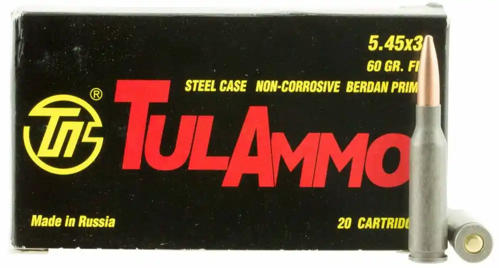 Tulammo TA545390 Rifle 5.45x39mm 60 gr Full Metal Jacket (FMJ) 20 Round Box