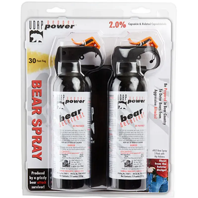 UDAP BS2 Bear Spray 2 Pack OC Pepper 30 ft Range