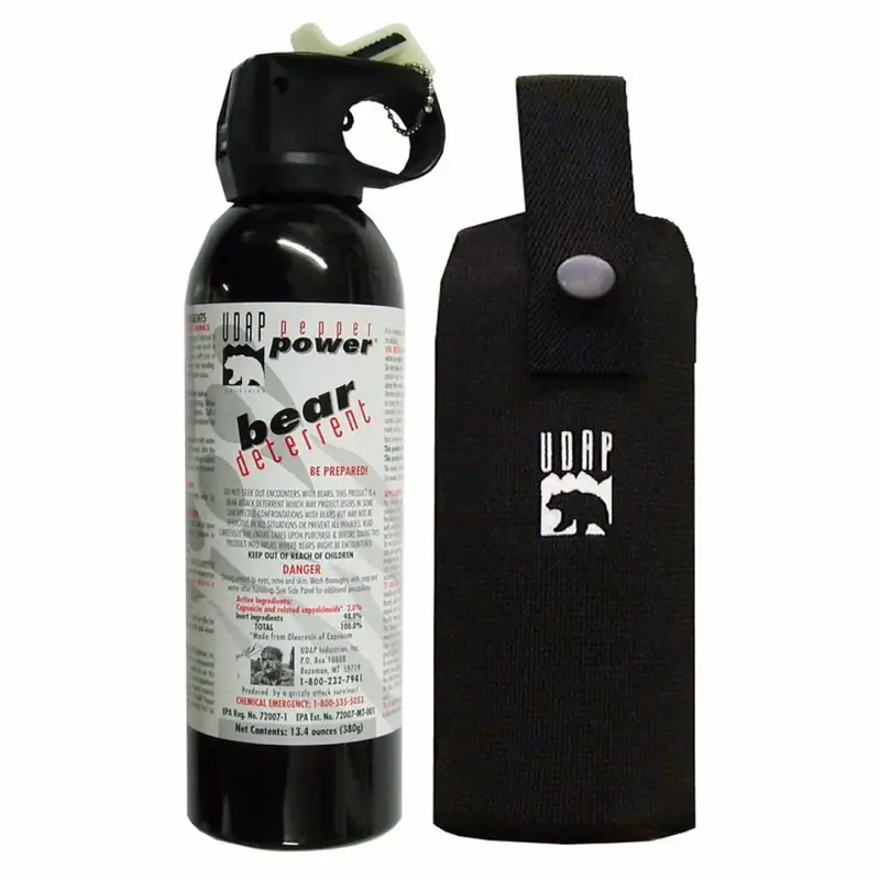 UDAP 18CP Magnum Bear Spray with Chest Holster 308gr OC Pepper Up to 35 ft Range