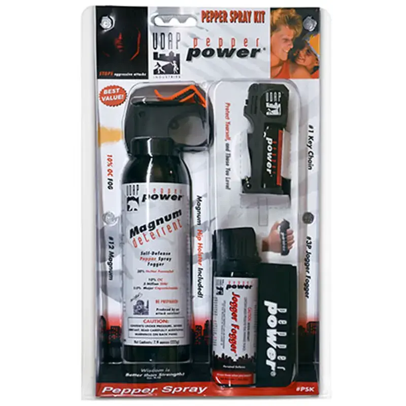 UDAP PSK Pepper Spray Fog Kit OC Pepper Close Contact Range 3 Per Pack