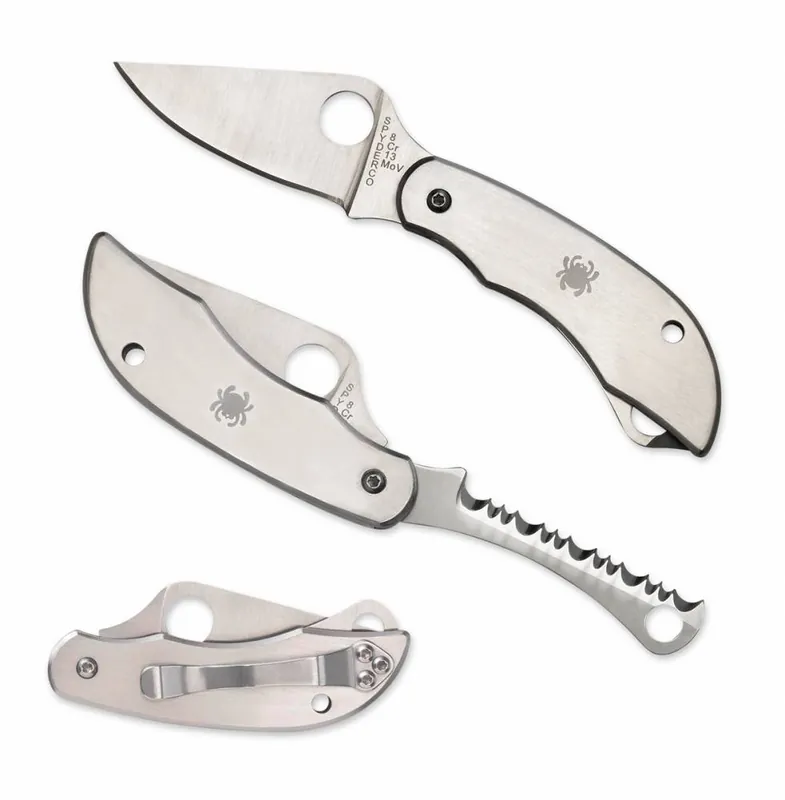 Spyderco C176P&S Clipitool Plain and Serrated 2.02"/2" 8Cr13MoV Stainless Steel Plain/Serrated Stainless Steel Folding