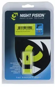 Night Fision GLK002014OGZ Night Sight Set Square Front/U-Notch Rear fits Glock 2021,29-32,36,40-41 Green Tritium w/Orange Outline Front Black