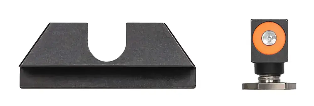 Night Fision GLK003014OGZ Night Sight Set Square Front/U-Notch Rear fits Glock 42, 43 Green w/Orange Outline Front Black