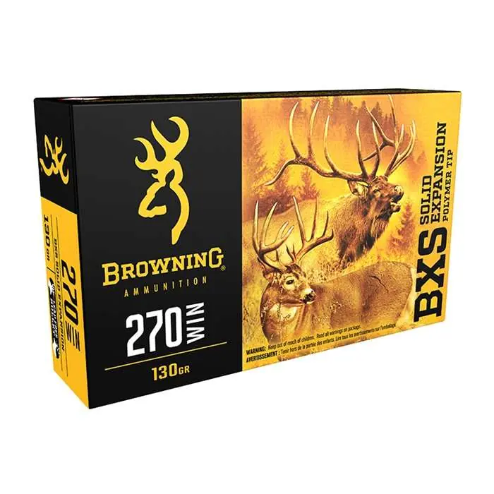 Browning Ammo B192402701 BXS 270 Win 130 gr Terminal Tip 20 Round Box