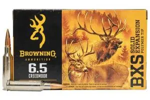 Browning Ammo B192400651 BXS 6.5 Creedmoor 120 gr Terminal Tip 20 Round Box