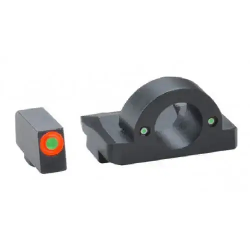 AmeriGlo GL5225 Ghost Ring Night Sight fits Glock 17, 19, 19x, 26 Gen5 Ghost Ring Green w/Orange Outline Green Black