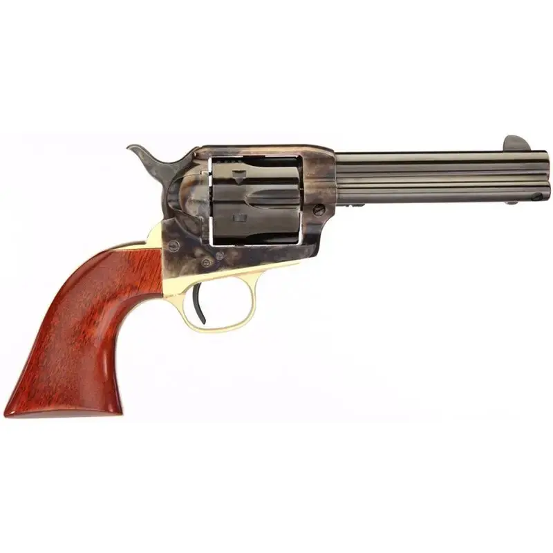 Taylors and Company 0440DE 1873 Ranch Hand Deluxe 357 Mag 6 Round 4.75" Blued Case Hardened Walnut Navy Sized Grip (Taylor Tuned)