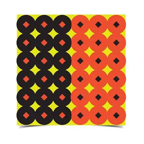 Birchwood Casey 34117 Shoot-N-C Circle w/Dimond Center Self-Adhesive Paper Target 1" 432 Pasters Orange/Black