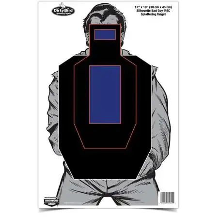 Birchwood Casey 35728 Dirty Bird Bad Guy Silhouette Hanging Tagboard Target 12" x 18" 8 Per Pack