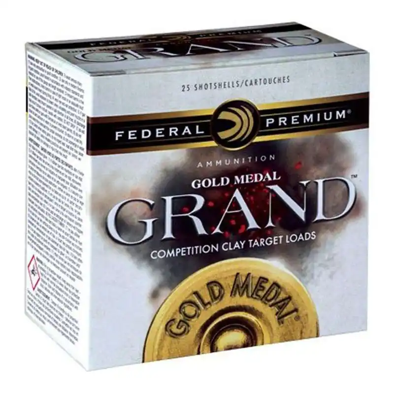 Federal GMT17175 Premium Gold Medal Grand Paper 12 Gauge 2.75 1 1/8 oz 7.5 Shot 25 Round Box
