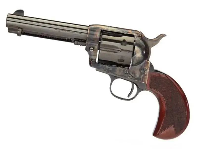 Taylors and Company 555153 1873 Cattleman 357 Mag 6 Round 4.75" Blued Case Hardened Birdshead Walnut Grip