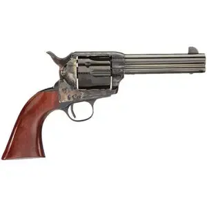 Taylors and Company 555148DE 1873 Cattleman Gunfighter 357 Mag 6 Round 4.75" Blued Case Hardened Walnut Army Sized Grip (Taylor Tuned)