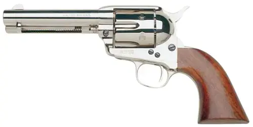Taylors and Company 555124 1873 Cattleman 357 Mag 6 Round 4.75" Nickel Walnut Grip