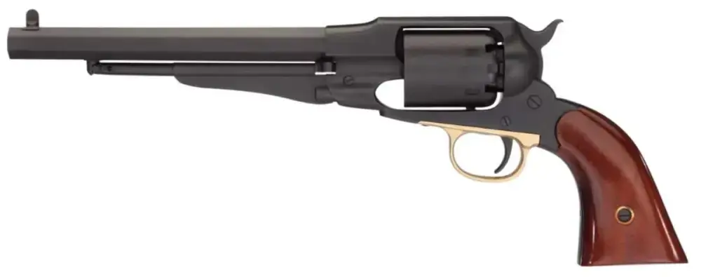 Taylors and Company 430ABR 1858 Remington Break Open 44 Cal Striker Fire 8" 6rd Black Nitride Walnut Grip