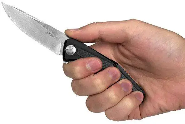 Kershaw 4037 Atmos 3" Modified Drop Point Plain Satin 8Cr13MoV SS/G10 Black/Carbon Fiber Handle Folding