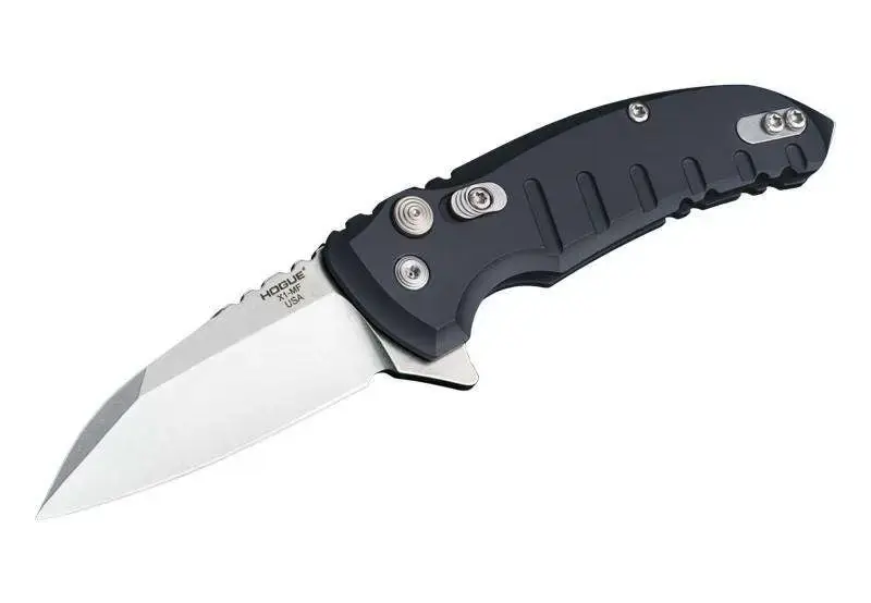 X1-Microflip 2.75" Folder Wharncliffe Blade Tumble Finish Alum Frame - Matte Black