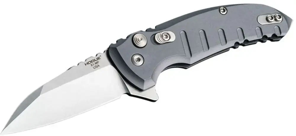 X1-Microflip 2.75" Folder Wharncliffe Blade Tumble Finish Alum Frame - Matte Grey