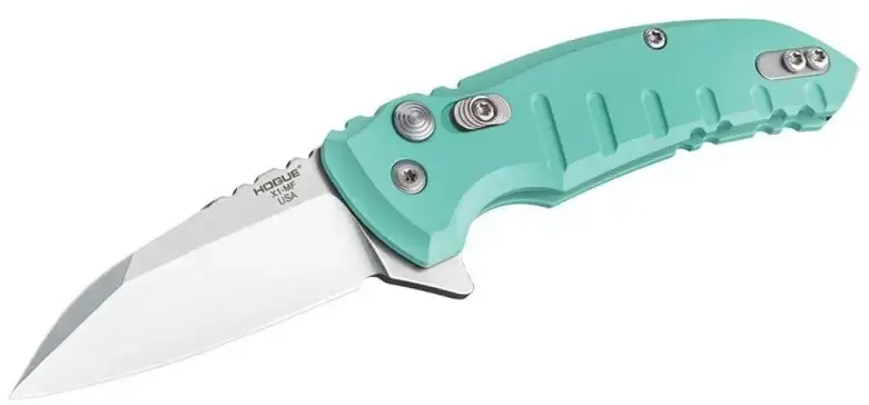 X1-Microflip 2.75" Folder Wharncliffe Blade Tumble Finish Alum Frame - Aquamarine