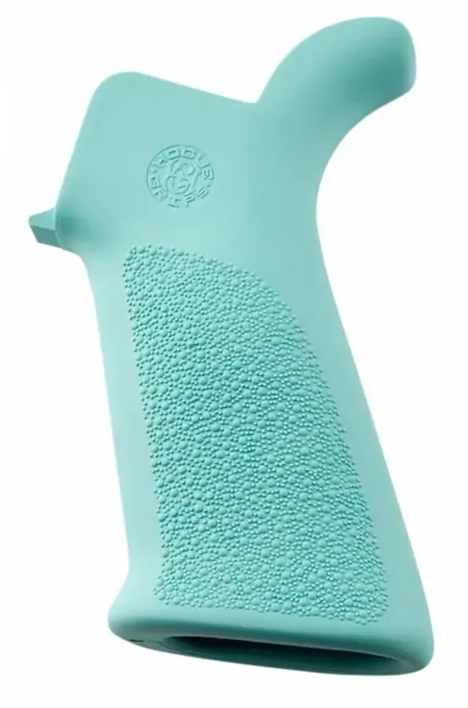 AR-15/M-16 Rubber Grip Beavertail with No Finger Grooves Aqua