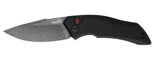 Kershaw 7100BW Launch 1 3.40" Drop Point Plain Black Oxide CPM 154 Black Anodized Aluminum Handle Folding