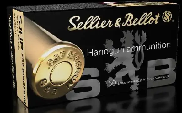 Sellier & Bellot SB357C Handgun 357 Mag 158 gr Semi-Jacketed Hollow Point (SJHP) 50 Round Box
