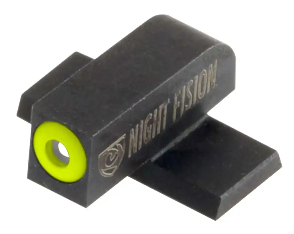 Night Fision SPR225001YGX Night Sight Front Square Top Springfield XD/XD(M)/XD-M2/XD-S/XD-E Tritium Green Tritium w/Yellow Outline Black