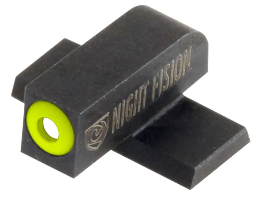 Night Fision SPR228007YGZ Night Sight Set Square Front/U-Notch Rear Sprgfld XD-S, XD-E Square Front/U-Notch Rear Green Tritium w/Yellow Outline Black Black