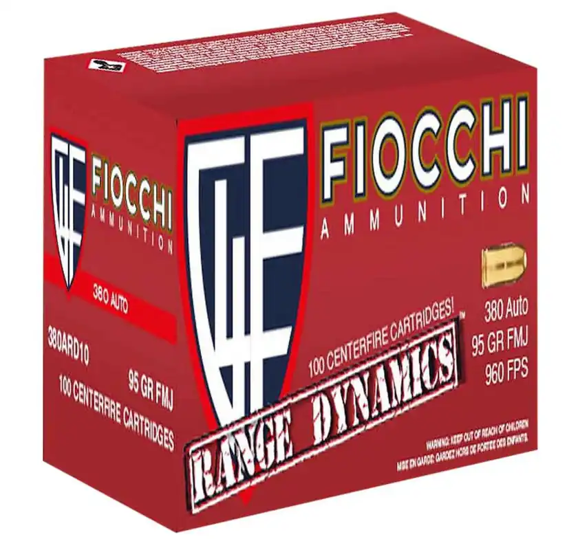 Fiocchi 380ARD Range Dynamics 380 ACP 95 gr Full Metal Jacket (FMJ) 200 Round Box