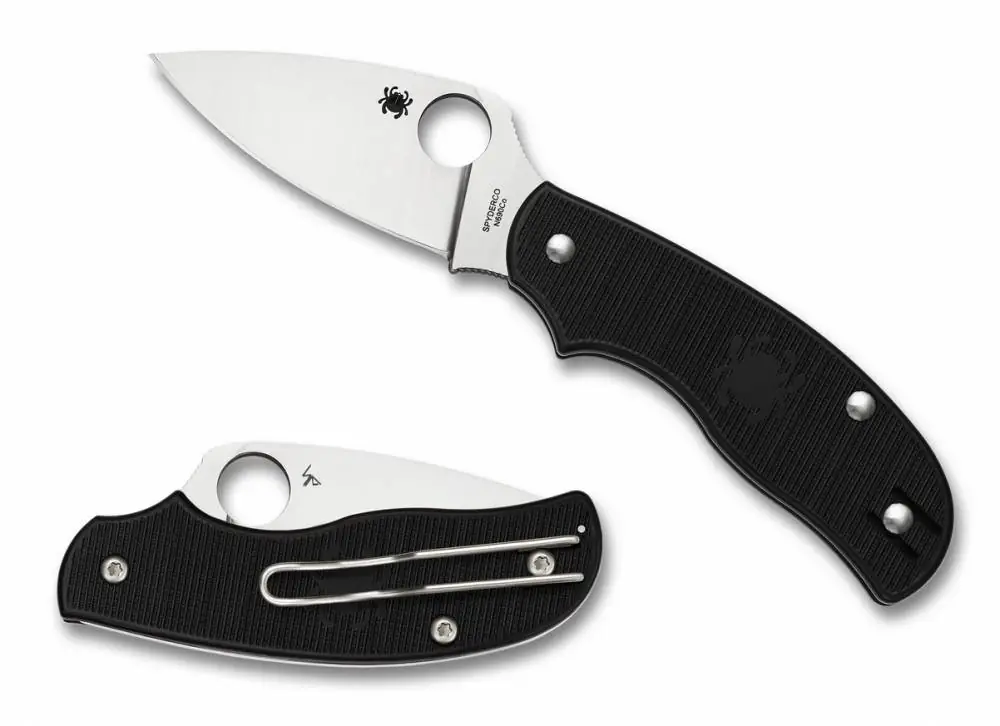 Spyderco C127PBK Urban Leaf Lightweight 2.61" N690Co Stainless Steel Full-Flat FRN Black Handle Folding