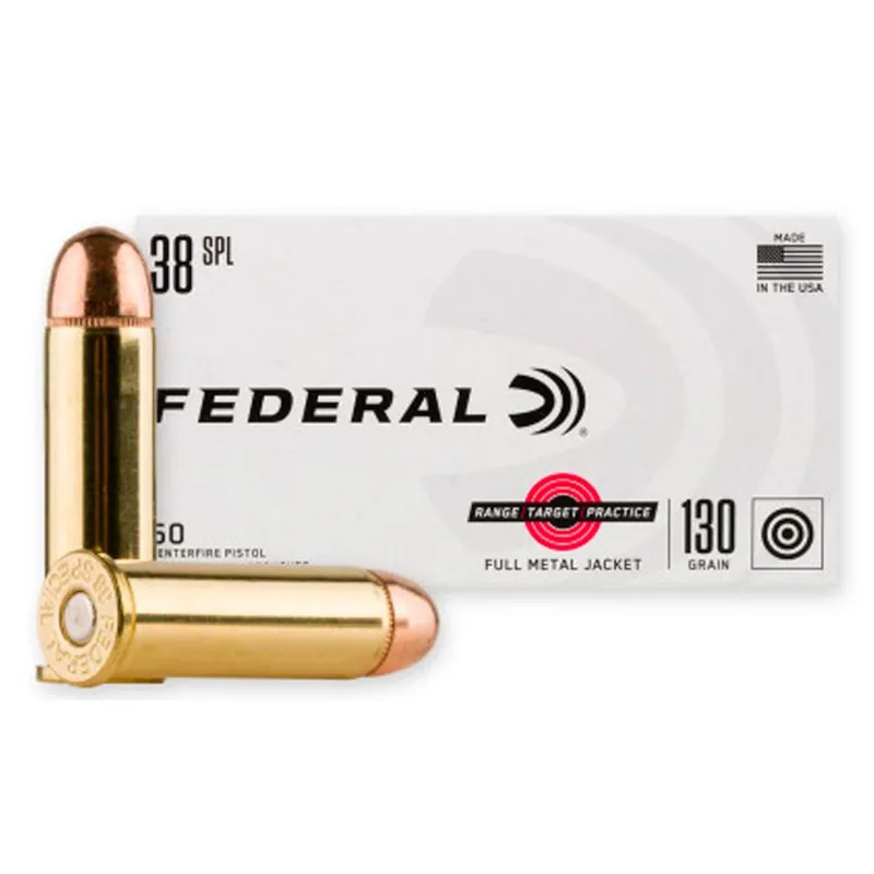 Federal RTP38130 Range and Target 38 Special 130 gr Full Metal Jacket (FMJ) 50 Round Box
