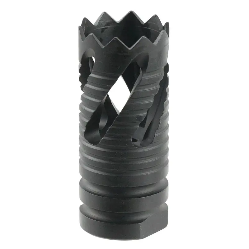 TacFire MZ1021 Thread Crown 223 Rem,5.56x45mm NATO Muzzle Brake 1/2"-28 tpi Black Oxide Steel