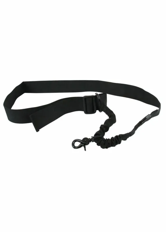 TacFire SL001B Single Point Sling 1.25" W x 20"-30" L Adjustable Double Bungee Black Nylon Webbing for Rifle/Shotgun